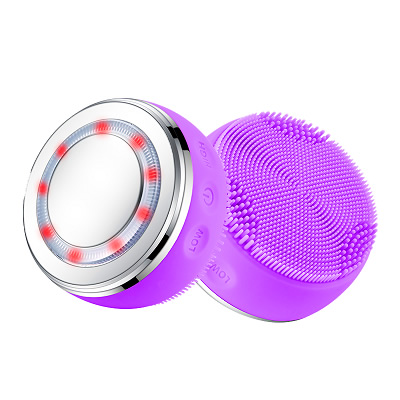 Silicone Facial Cleaning Brush with LED Light